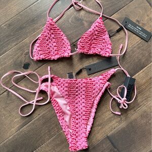 Triangl Swimwear Vibrant Pink Textured Bikini